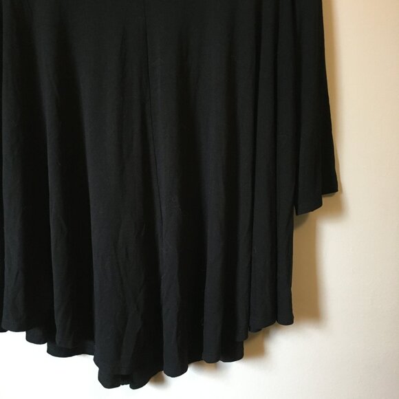 Green Envelope USA Made Witchy Black Reverse Handkerchief Hem A-Line Shirt - Picture 4 of 16